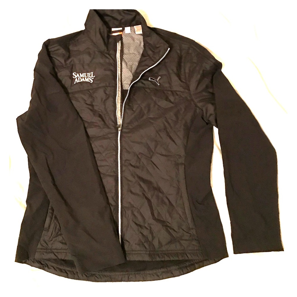 Puma lightweight puffer zip up jacket black. Large